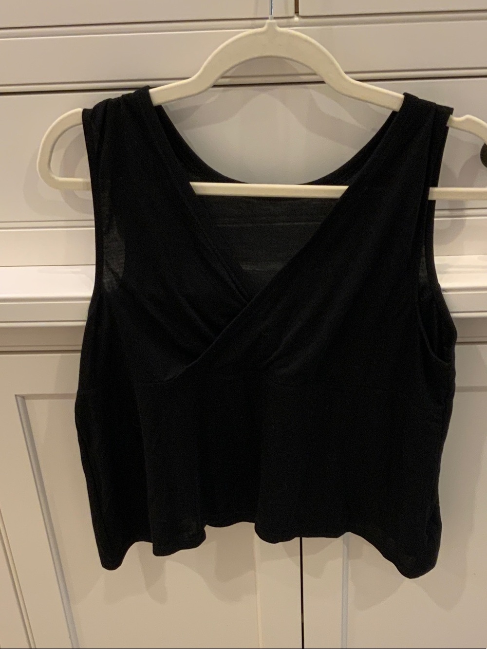 Old Navy Black Sleeveless Surplice Tank Top